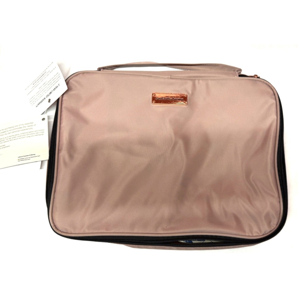 Samantha Brown  Large Jewelry Cosmetic Organizer Case ROSE GOLD  @15x10" RARE